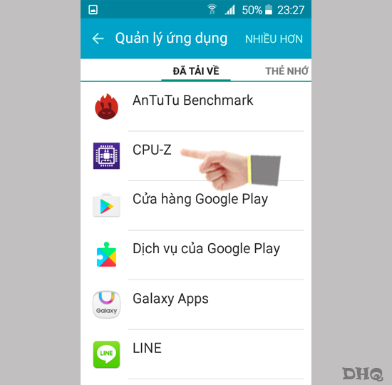 Chọn ứng dụng muốn gỡ